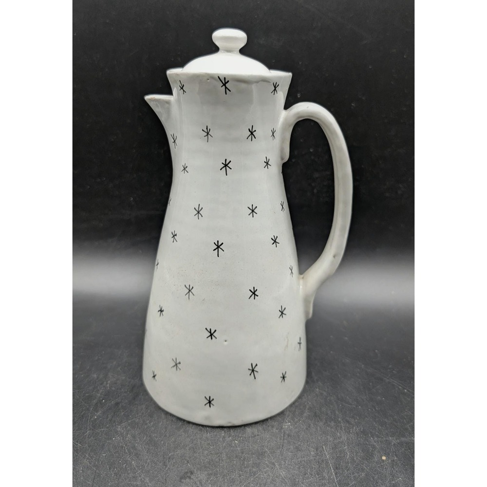 Vintage Raymor Italy Mid Century Modern Starburst Ceramic Coffee Pot Pitcher Lid
